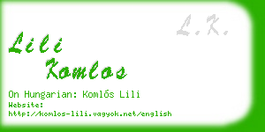 lili komlos business card