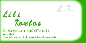 lili komlos business card
